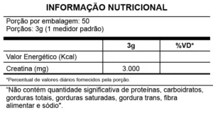 Doctor's Creatine 150g composição nutricional