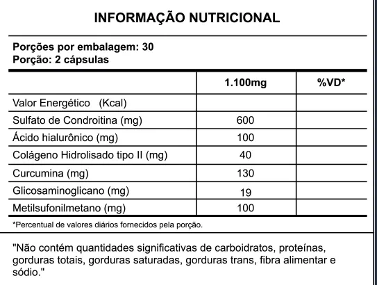 Doctor's Move composição nutricional